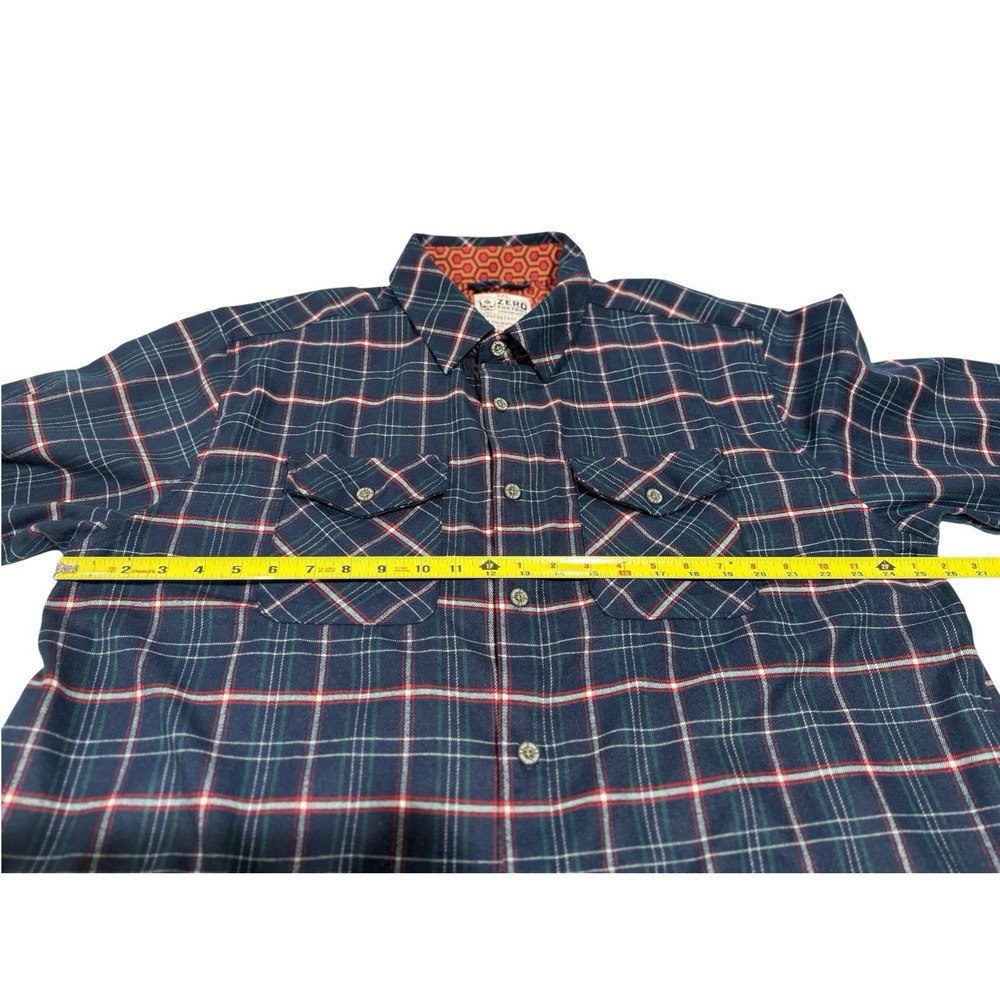 Zero Foxtrot Men’s Sz 3XL Multicolor Plaid Flannel Button Down Shirt Long Sleeve - Picture 3 of 15